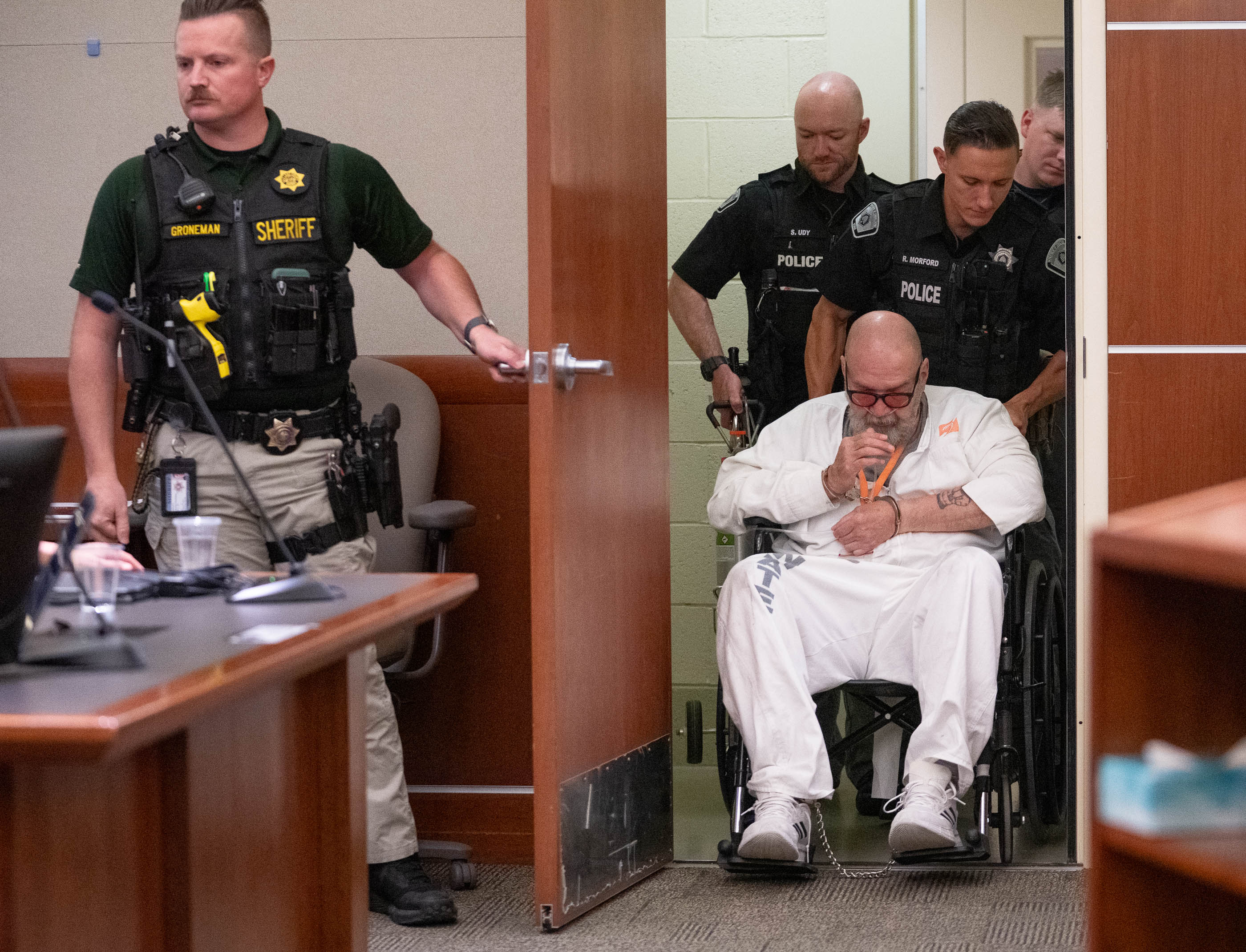 Death row inmate Ralph Menzies appears in 3rd District Court on July 9. The death row inmate is scheduled to be back in court on Wednesday where his competency will again be addressed. He has also requested a commutation hearing.