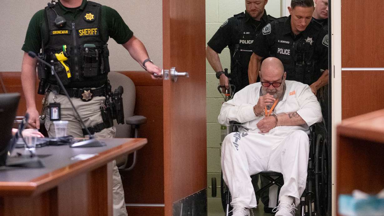 Death row inmate Ralph Menzies appears in 3rd District Court on July 9. Attorneys presented arguments on whether the court should consider his competency again in a hearing on Wednesday.