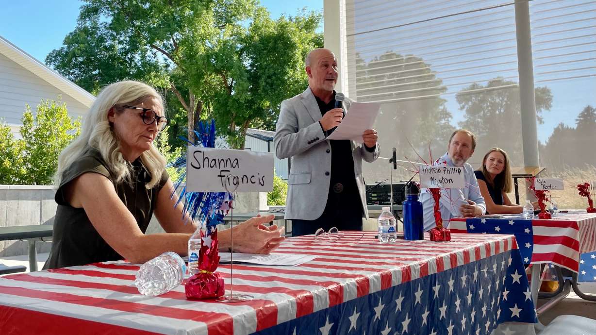 The four mayoral hopefuls for the new city taking shape in the Ogden Valley — Shanna Francis, Andrew Newton, Kyle Reeder and Janet Wampler — spoke at a forum in Huntsville on Tuesday.