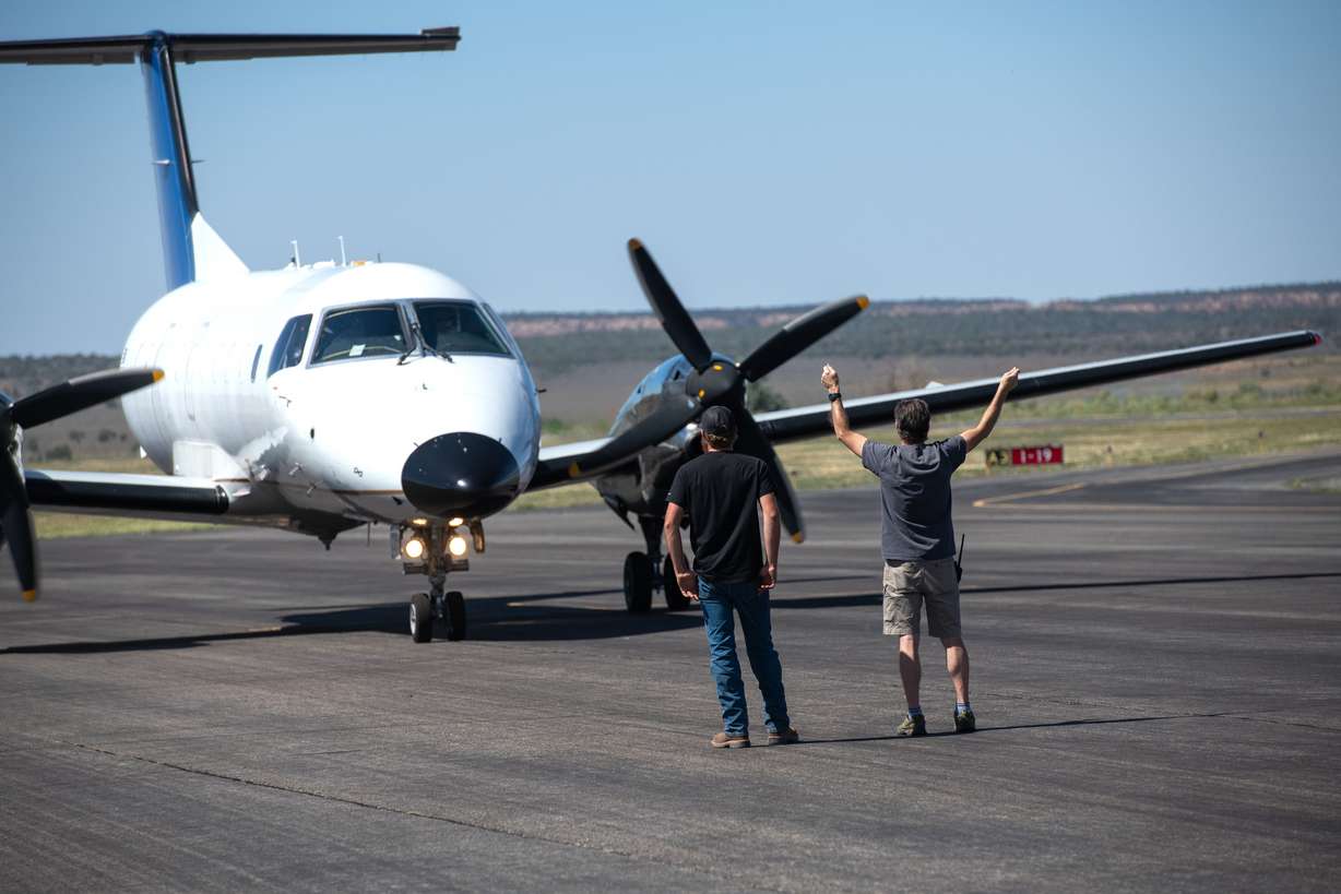 A plane carrying shelter animals from Texas arrives in Utah Wednesday morning. Best Friends Animal Society funded an emergency rescue flight with Wings of Rescue, in partnership with Austin Pets Alive! to transport shelter animals affected by recent floods in Texas.