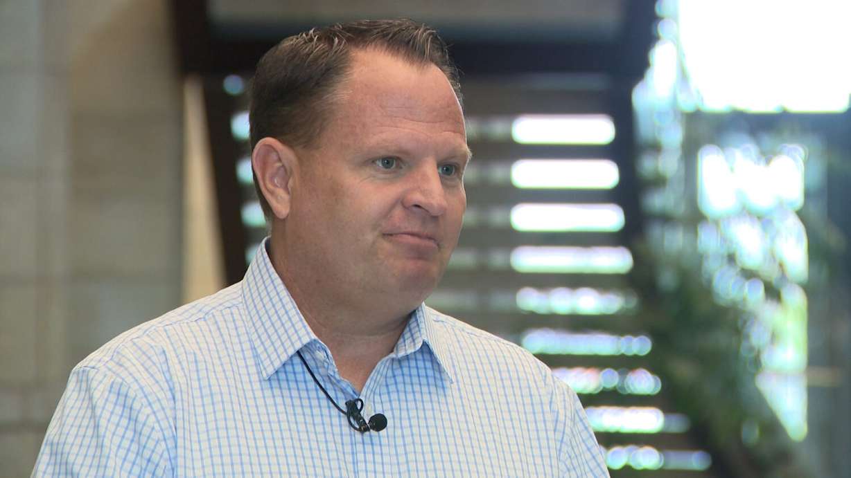 Herriman Mayor Lorin Palmer speaks with KSL-TV on Wednesday. Palmer said the city is constantly trying to push residents to sign up for emergency alerts.
