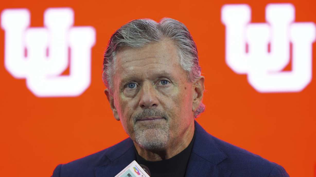 Utah head coach Kyle Whittingham during the Big 12 NCAA college football media days in Frisco, Texas, Wednesday, July 9, 2025.