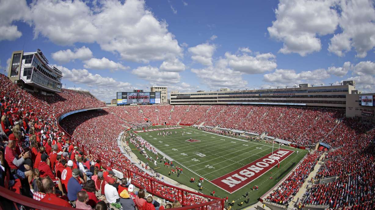 FILE - Camp Randall Stadium is seen during an NCAA college football game between Wisconsin and Miami of Ohio, Sept. 12, 2015, in Madison, Wis.
