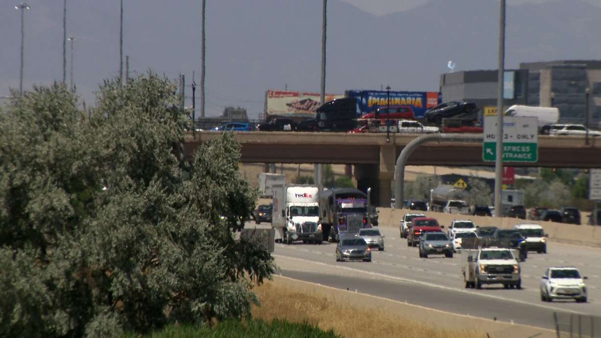 Vehicles on I-15 in Utah County are pictured on Thursday. Utah Highway Patrol is urging safe driving after a recent string of fatal crashes.