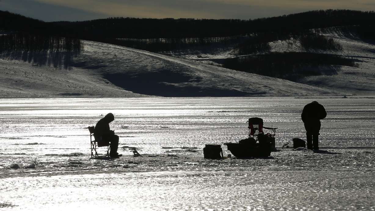 Icefishers at Strawberry Reservoir on Jan. 6, 2015, when the U.S. Forest Service controlled access to the marina. Wasatch County now controls the road and has proposed installing a gate to close the road in the winter.