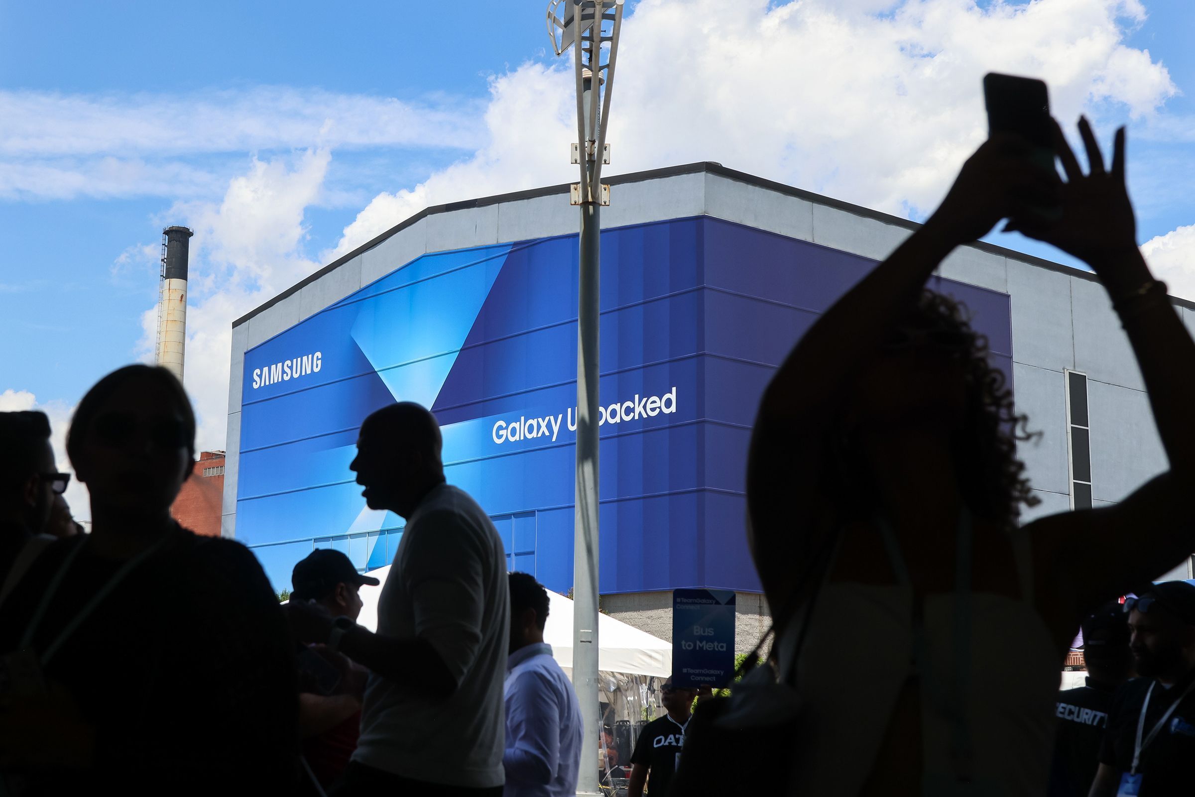 The Galaxy Unpacked event in New York on July 9. Samsung is looking into new wearable devices, potentially including earrings and necklaces, amid an industry-wide push to develop new types of AI-powered consumer electronics.