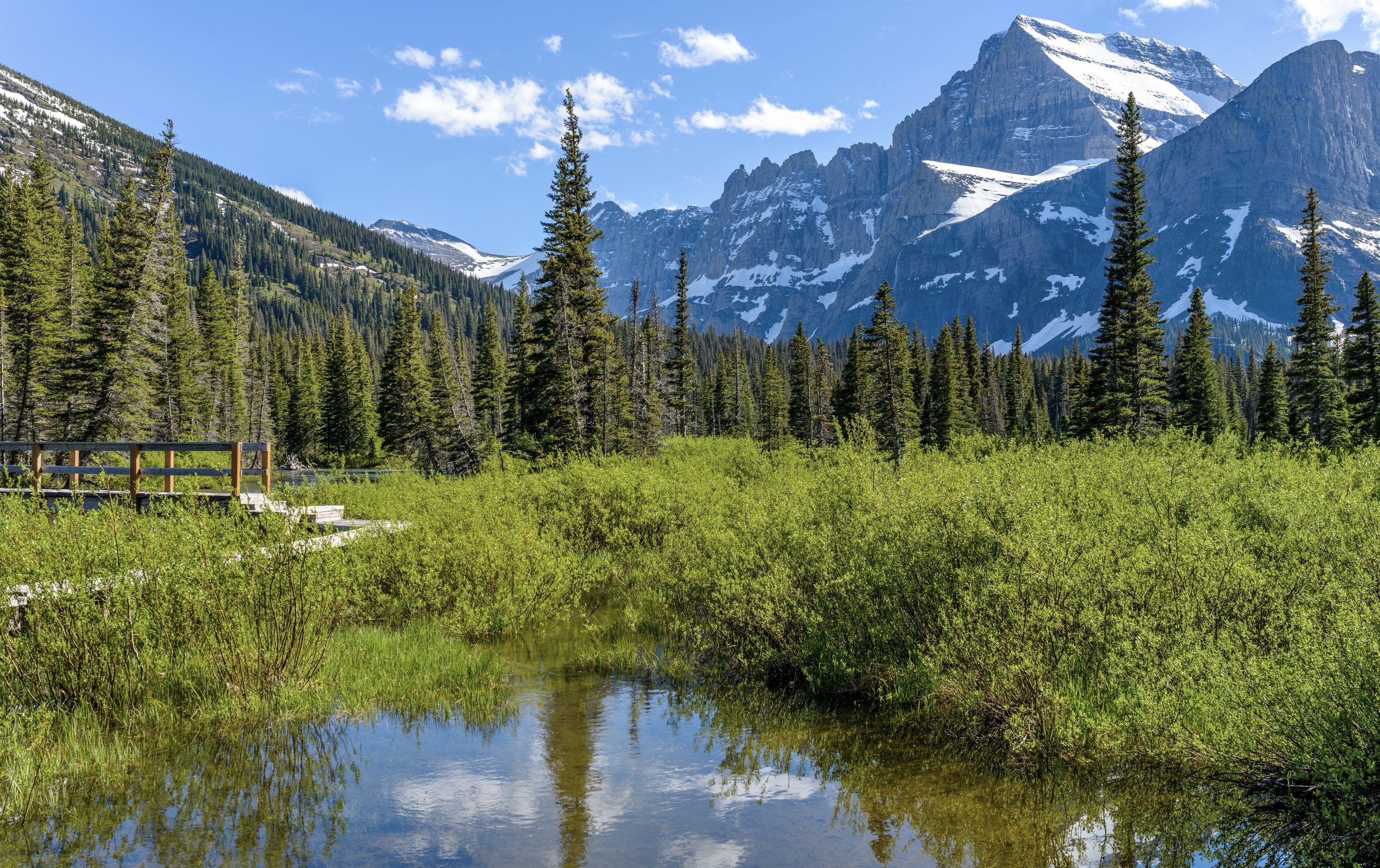 A view of Mount Gould from a hiking trail at Glacier National Park in Montana. Park rangers say a Provo man died Wednesday when he fell while attempting to descend a climbing route on the mountain.