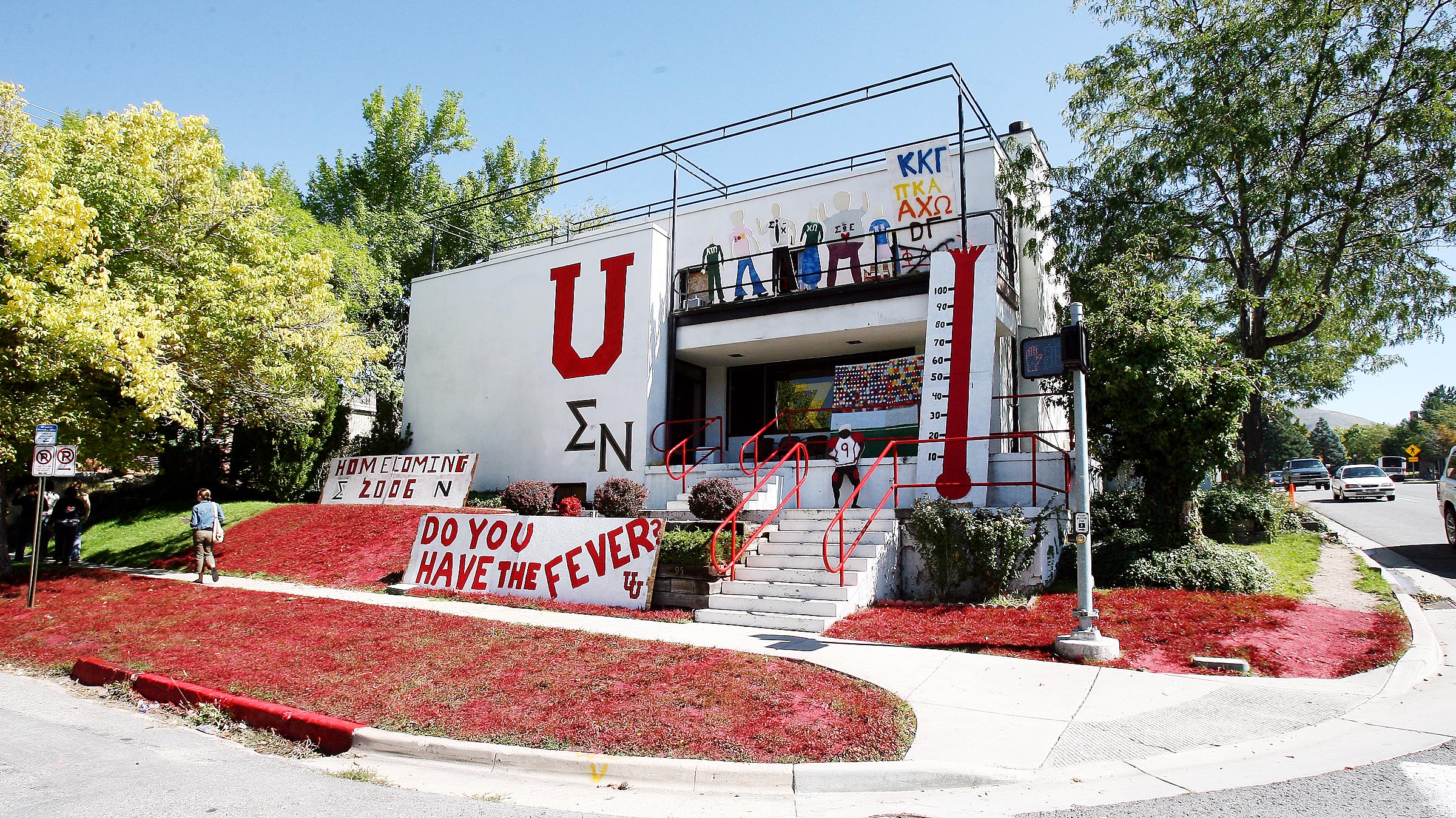 Greek row shows off school spirit at the University of Utah, Sept. 25, 2006. Salt Lake City is exploring a new approach to address "unruly" parties and gatherings, but city leaders say they also want to better define these events first.