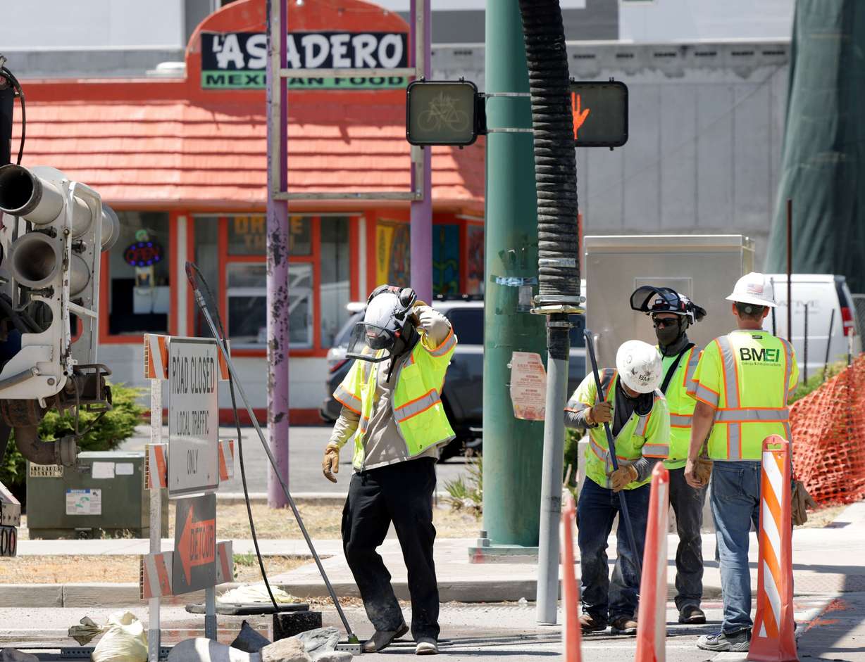 Road construction continues near El Asadero in Salt Lake City on Thursday.