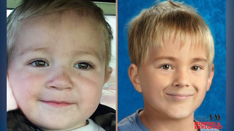 An age-progression photo released by the National Center for Missing and Exploited Children shows what DeOrr Kunz Jr. could look like at age 4 in 2017. The case made national news around the same time.