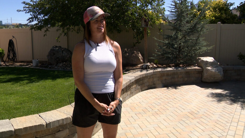 Tiffinie Wolf speaks with KSL-TV on Saturday. Wolf was rescued June 28 after she was trapped under the trestle bridge on the Provo River.