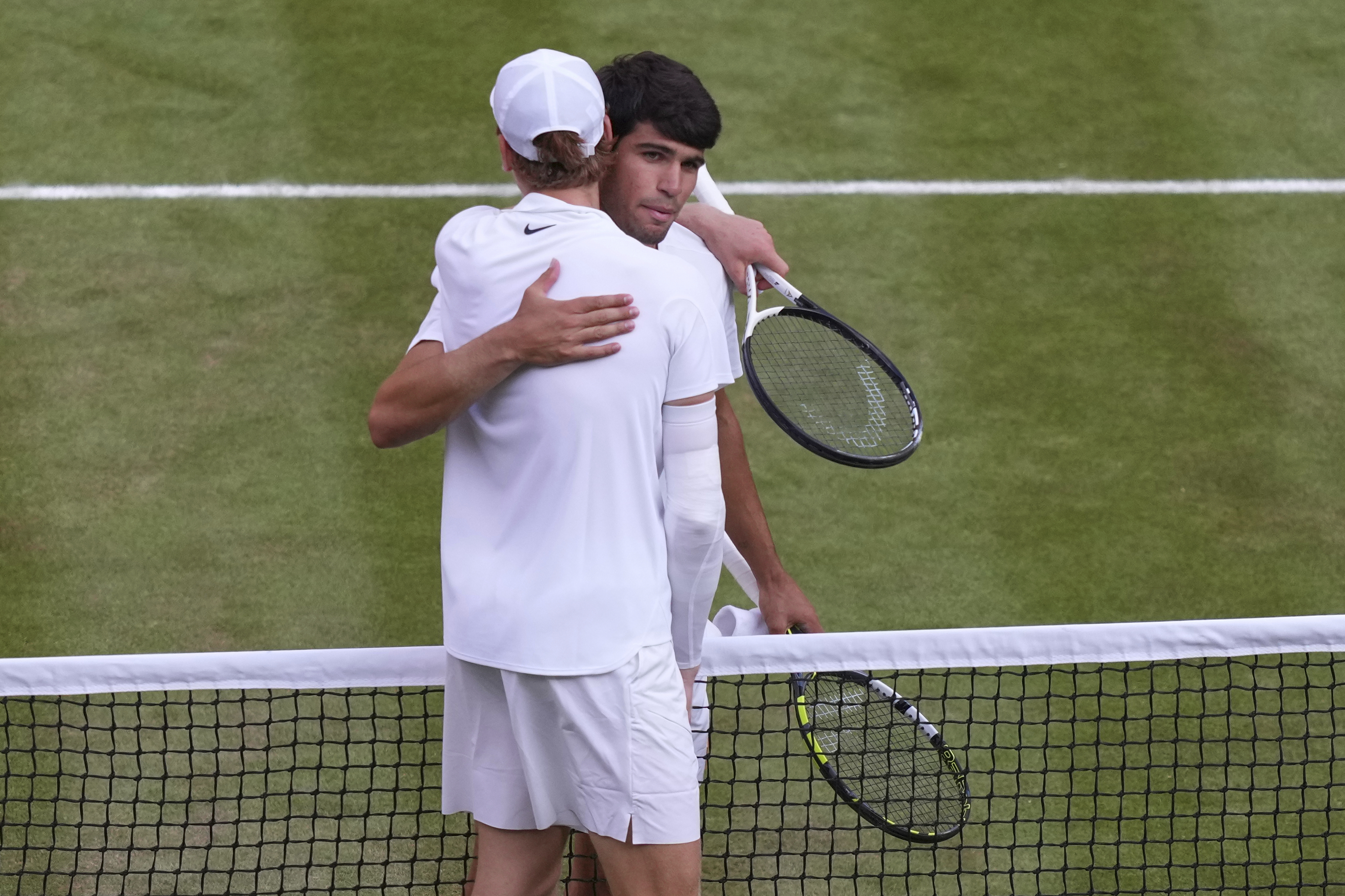 Carlos Alcaraz's first loss in six Grand Slam finals comes against Jannik Sinner at Wimbledon