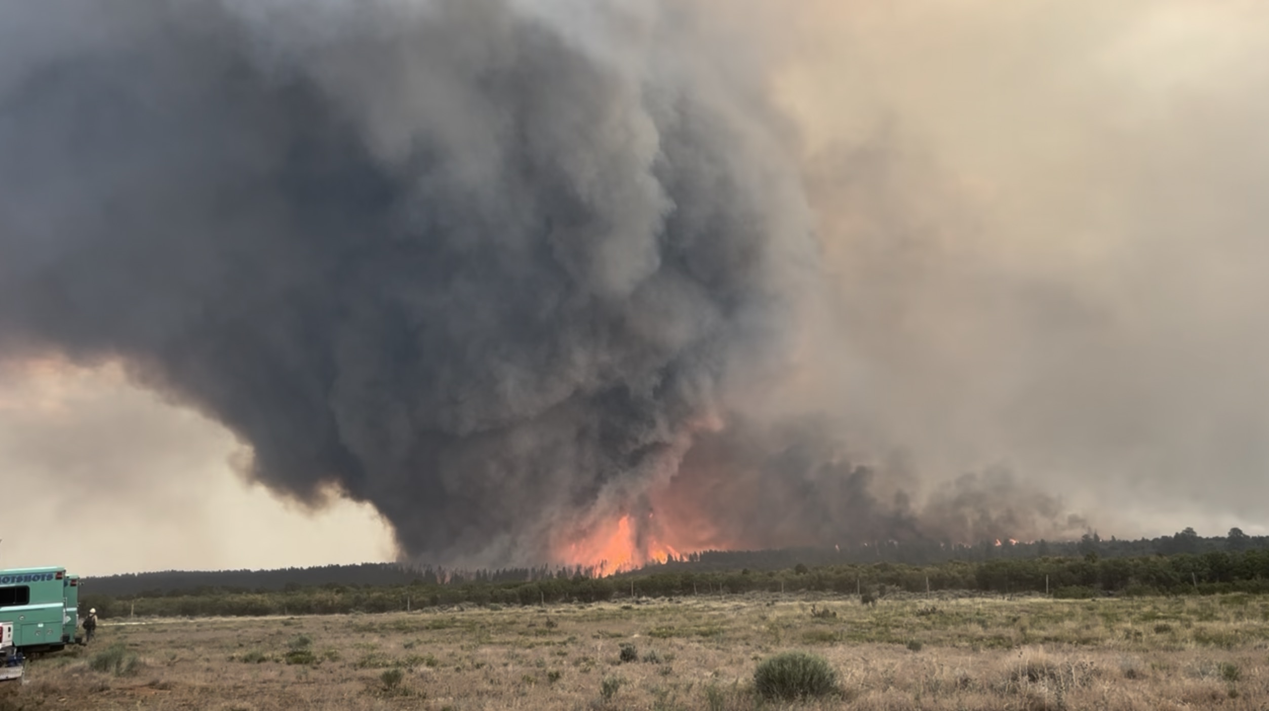 Video shows large 'fire vortex' at Utah wildfire, damaging fire engine