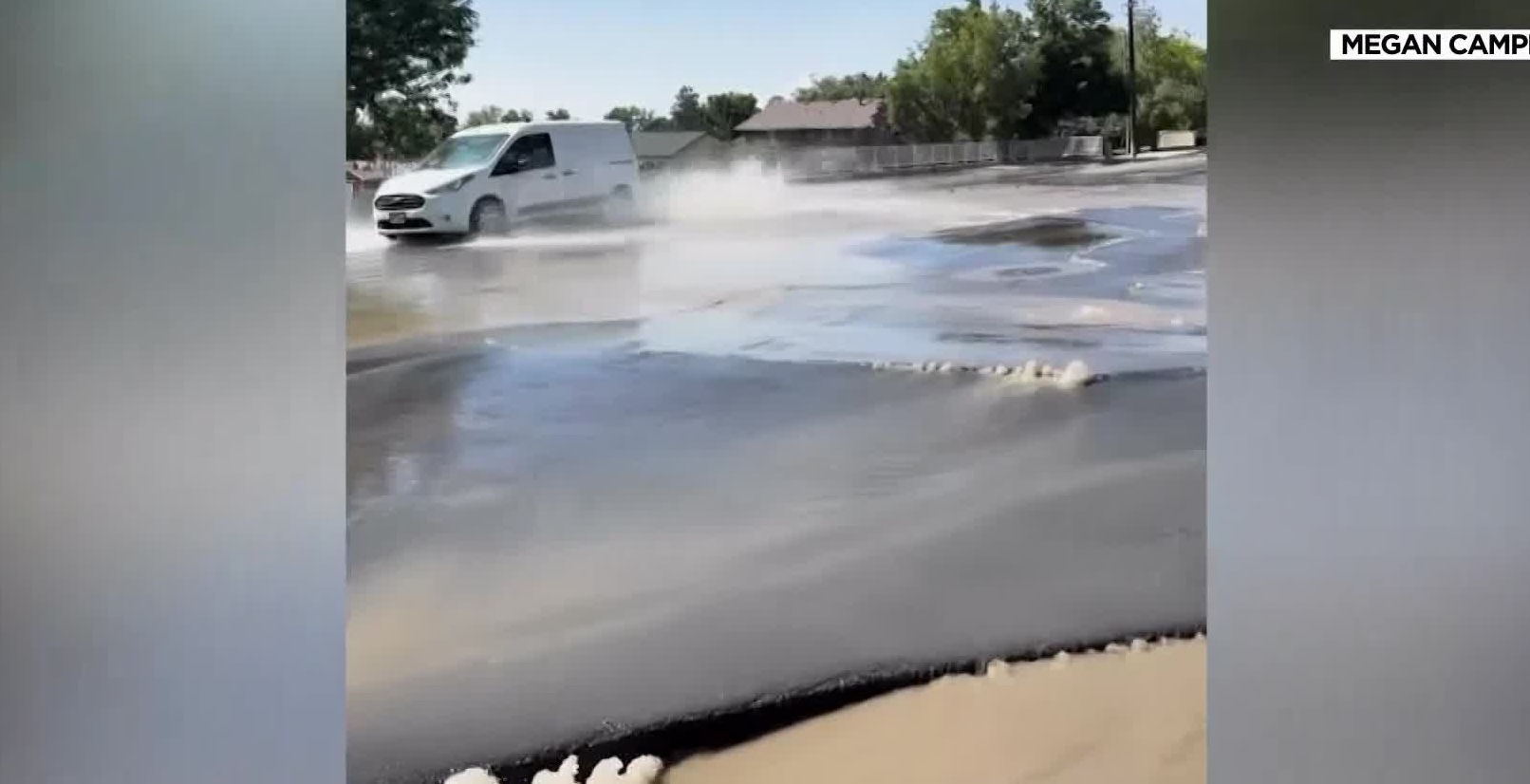 Water main break causes significant road damage in Centerville