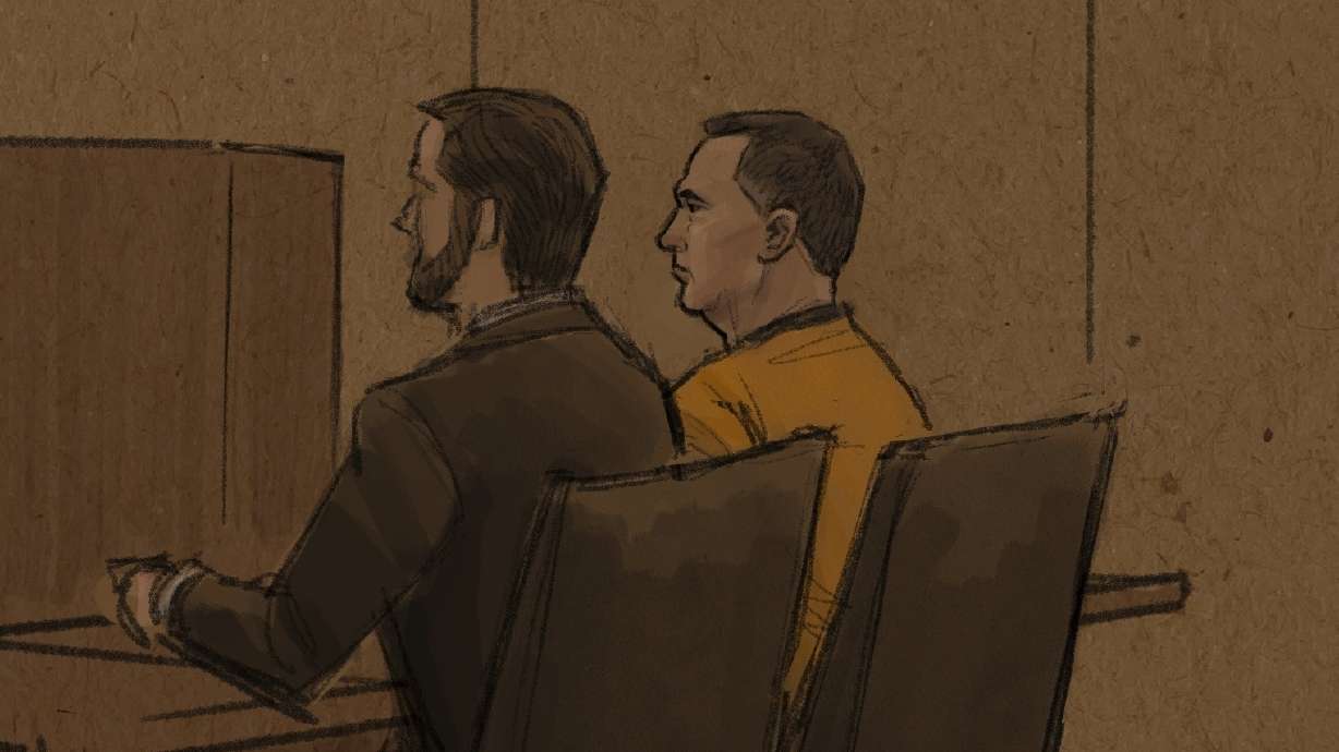 Vance Boelter, who is charged with killing one Minnesota lawmaker and wounding another, at a federal court hearing June 16 in St. Paul, Minn. Boelter was indicted by a grand jury on Tuesday.