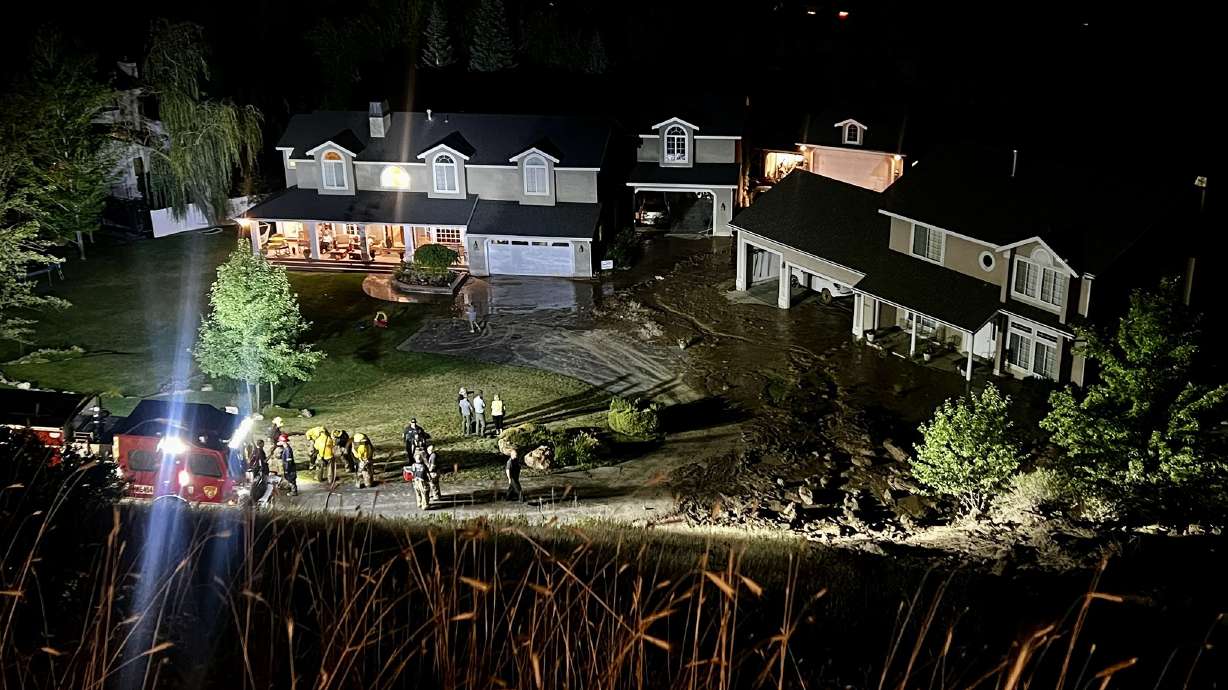 A broken water line caused rock and mudslides in Holladay Tuesday night, affecting three homes, leaving one of them severely damaged.