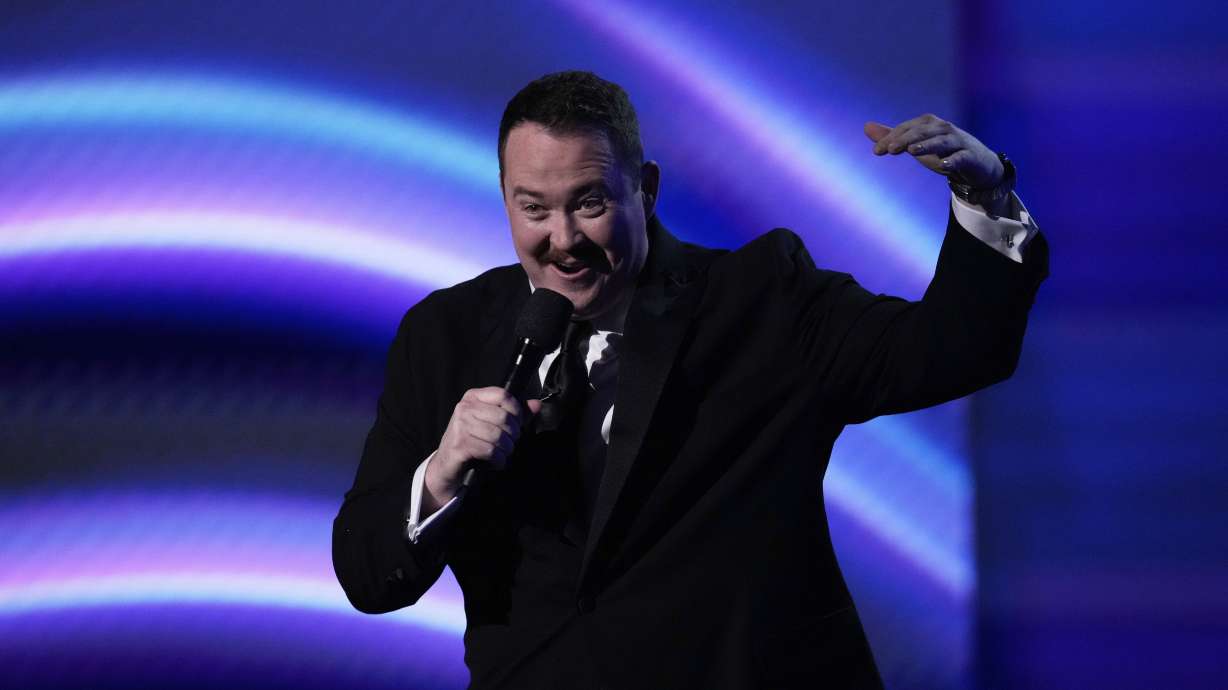 Host Shane Gillis speaks at the ESPY Awards at the Dolby Theatre in Los Angeles, Wednesday, July 16, 2025.