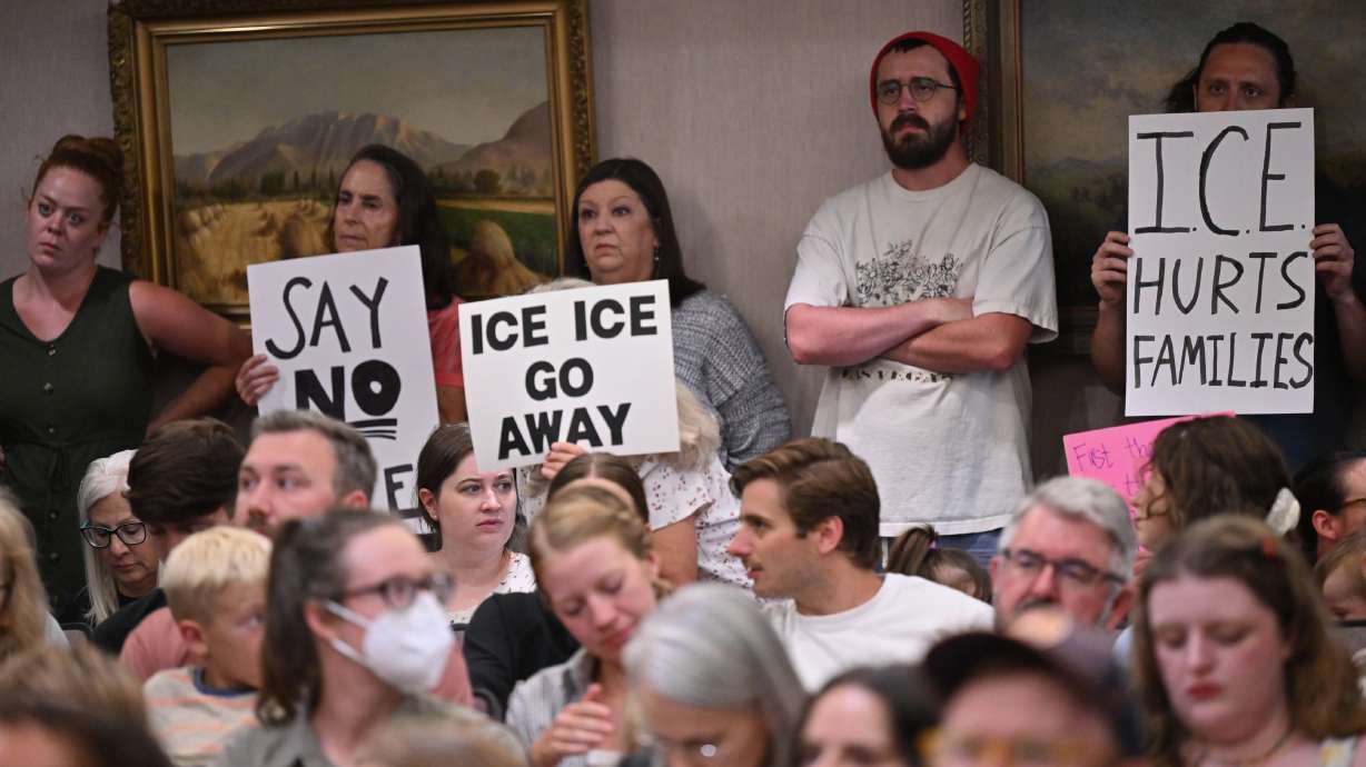 More than 100 speakers voiced opposition to a Utah County proposal to bolster cooperative efforts with federal immigration authorities at a meeting Wednesday of the Utah County Commission in Provo. Commissioners approved the plans.
