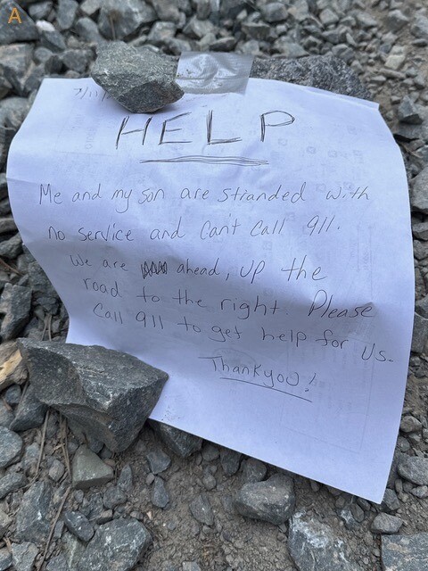 Rescuers find mom and son lost in California forest thanks to notes they left on a remote road