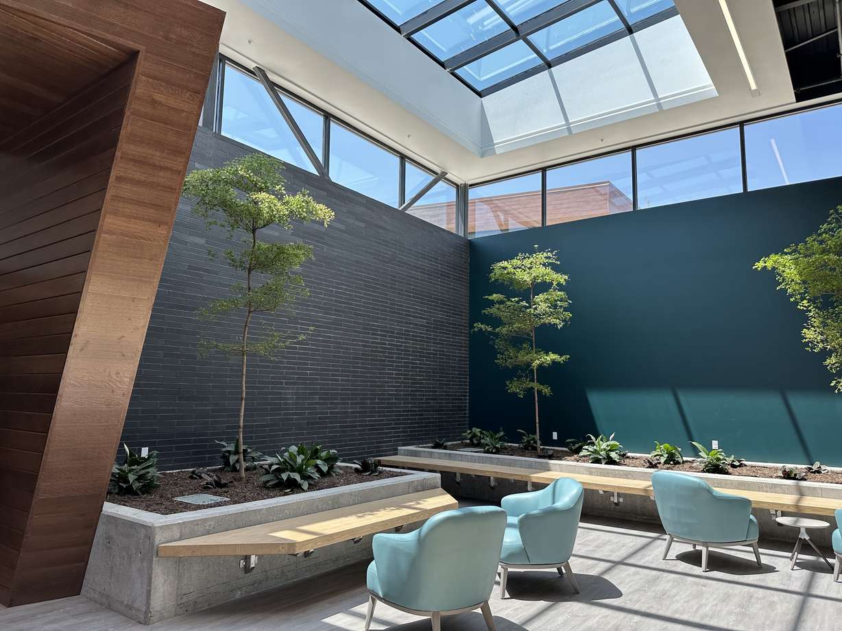 The lobby of a new comprehensive therapy building at the Utah State Developmental Center in American Fork on Thursday.