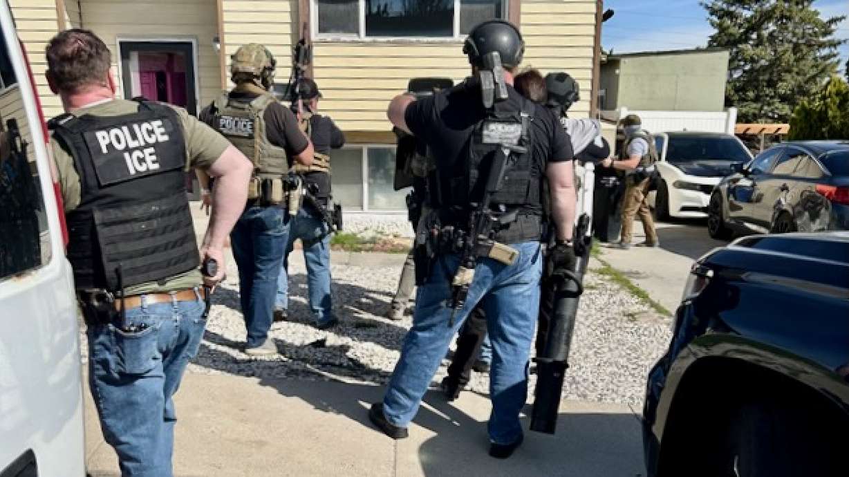 A Wyoming jail is helping hold suspected immigrations in the country illegally from surrounding states, including Utah. This image comes from an April 20 social media post by the Salt Lake City ICE office about efforts to detain immigrants.