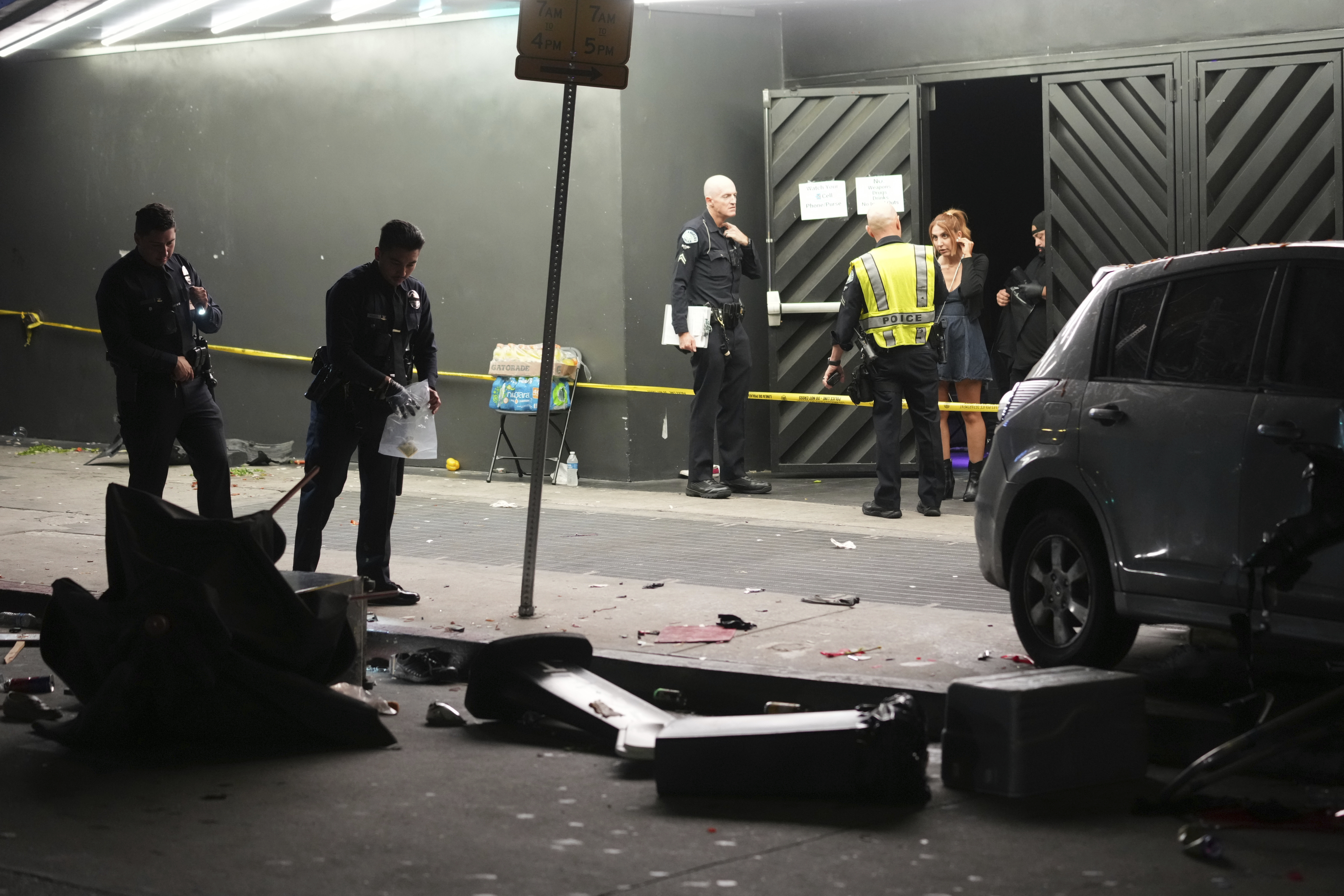 A vehicle drives into a crowd in Los Angeles, injuring 30 people, including at least 3 critically