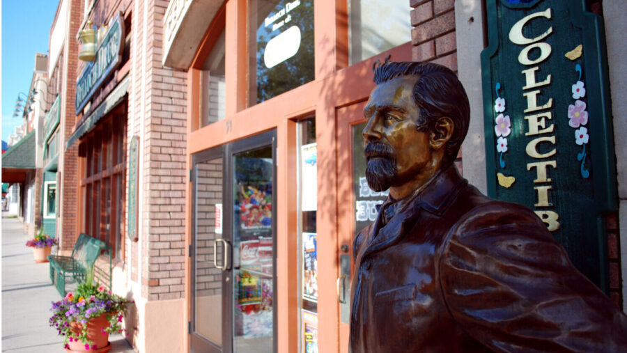 A statue of pioneer stockman and merchant Francis Webster keeps watch over Cedar City’s Main Street district. Other statues and historic markers give visitors insights into the city’s past.