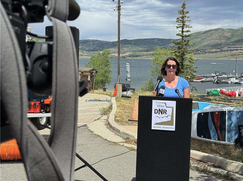 Tiffinie Wolf, who was rescued from the Provo River on June 28, stressed the importance of life jackets at a safety meeting on Monday.