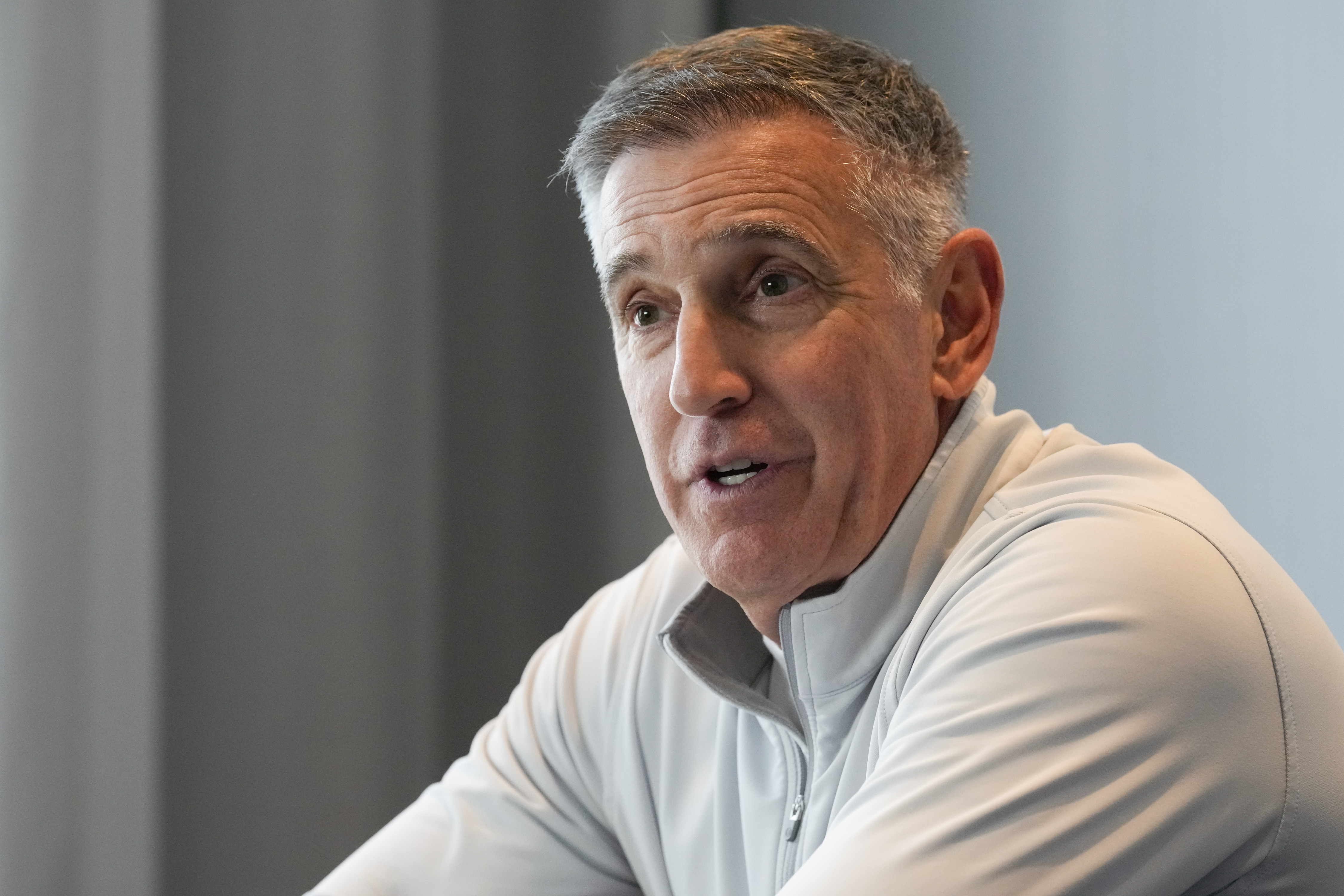 FILE - Big Ten Conference commissioner Tony Petitti speaks during a news conference after meetings with the Southeastern Conference, Oct. 10, 2024, in Nashville, Tenn.
