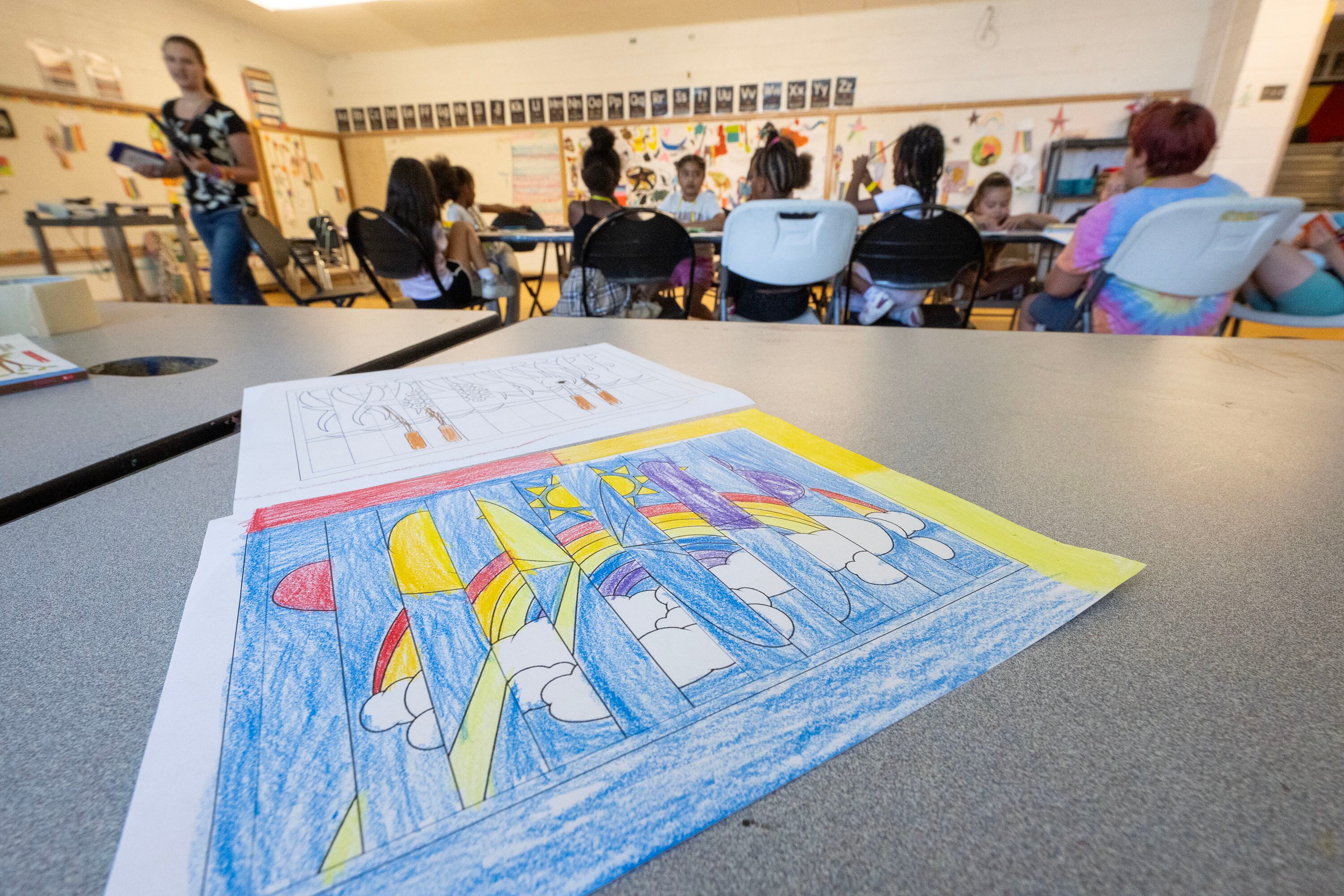 A group of girls take part in summer activities at Central Park Community Center in South Salt Lake on July 14. The Trump administration recently released previously frozen grants for after-school and summer programs that benefit working families.