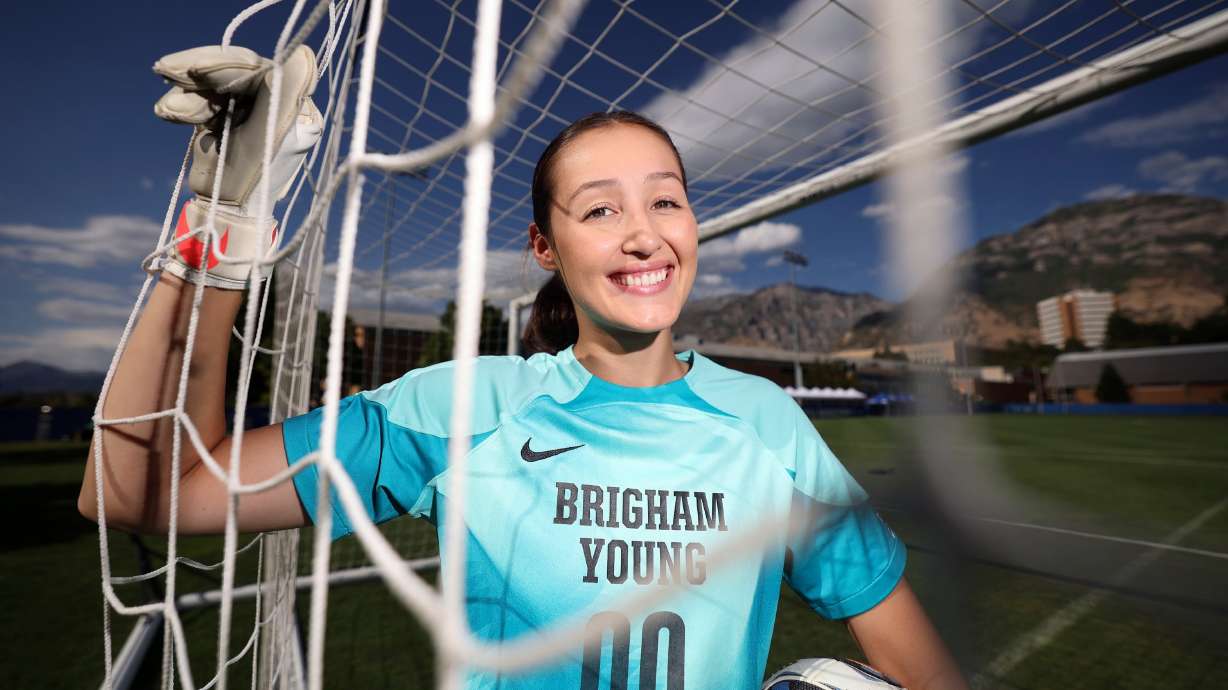BYU soccer goalkeeper Lynette Hernaez poses for a portrait at BYU in Provo on July 21.