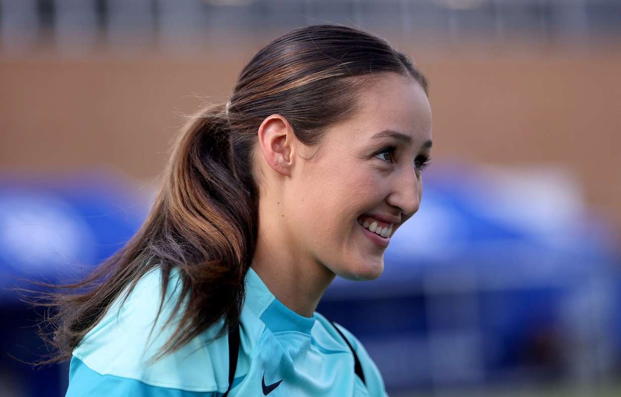 BYU soccer goalkeeper Lynette Hernaez chats after a photoshoot at BYU in Provo on July 21.