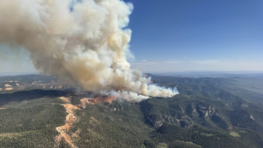 The France Canyon Fire in the Dixie National Forest on June 12. Two fires in southern Utah, including the France Canyon Fire, are now at 100% containment, as hot weather returns to the Beehive State this weekend.