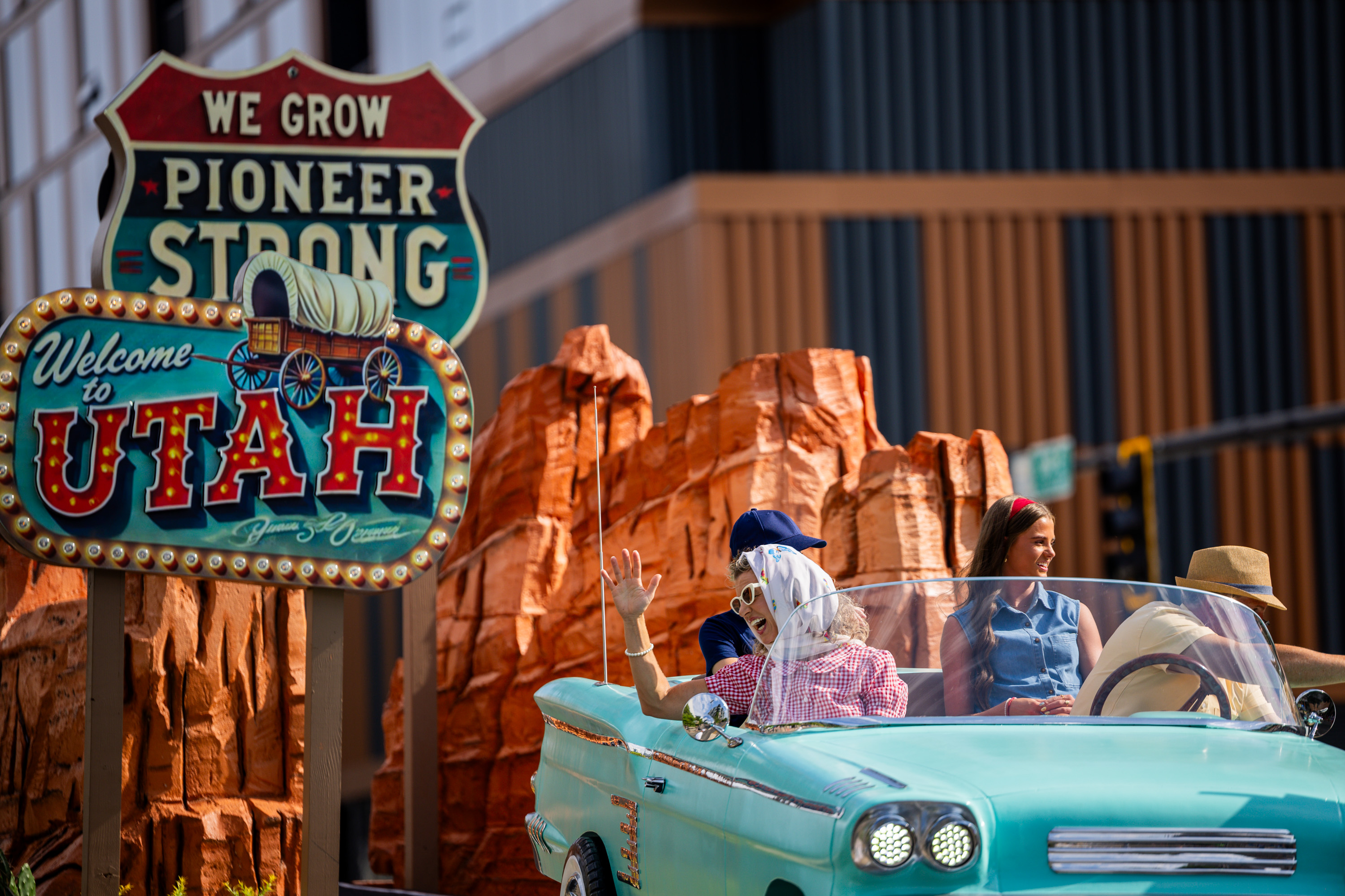The Salt Lake Monument Park Stake float moves through the Days of '47 Parade in Salt Lake City on Thursday.