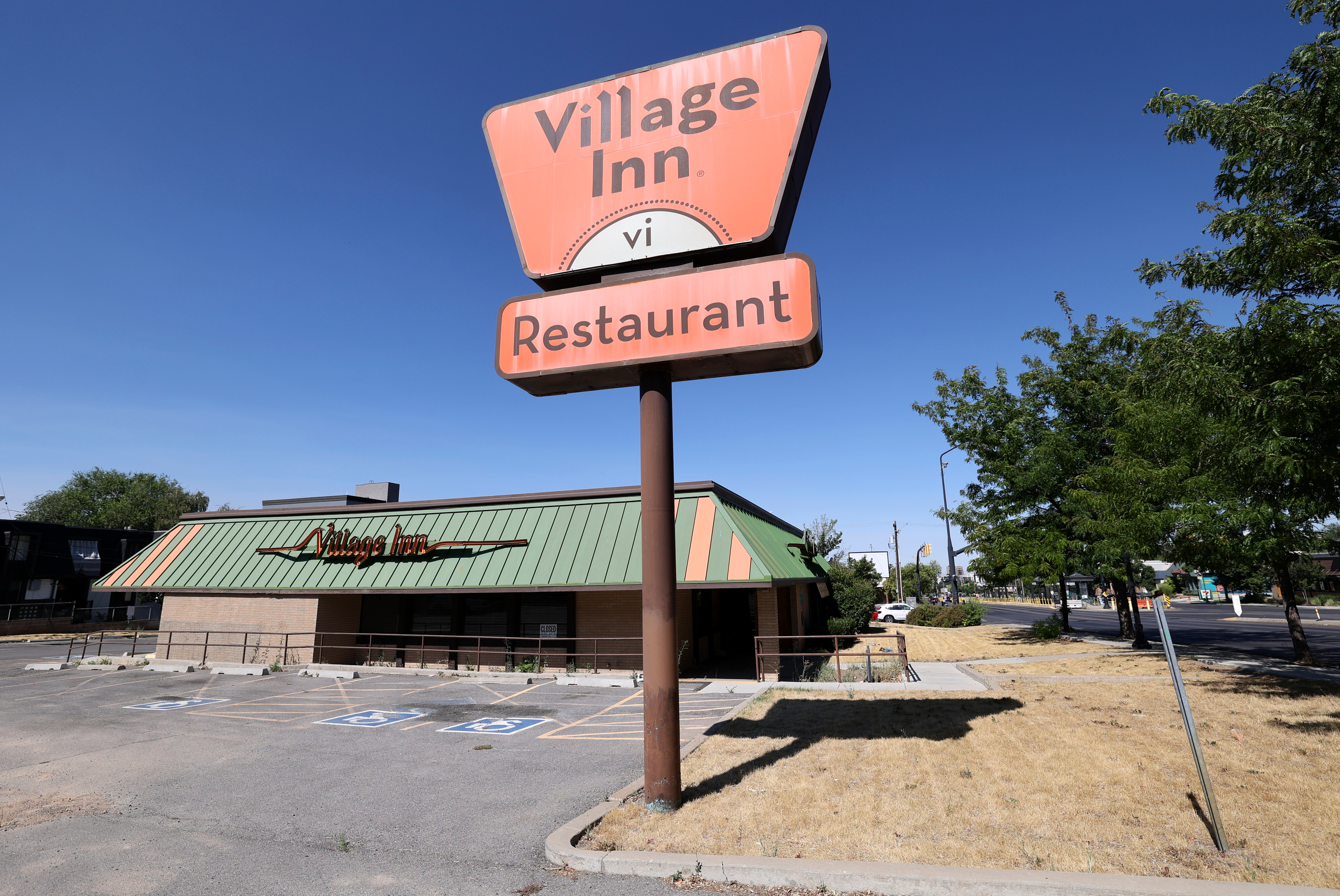 The Village Inn and site of proposed townhomes is pictured in Salt Lake City on Friday.