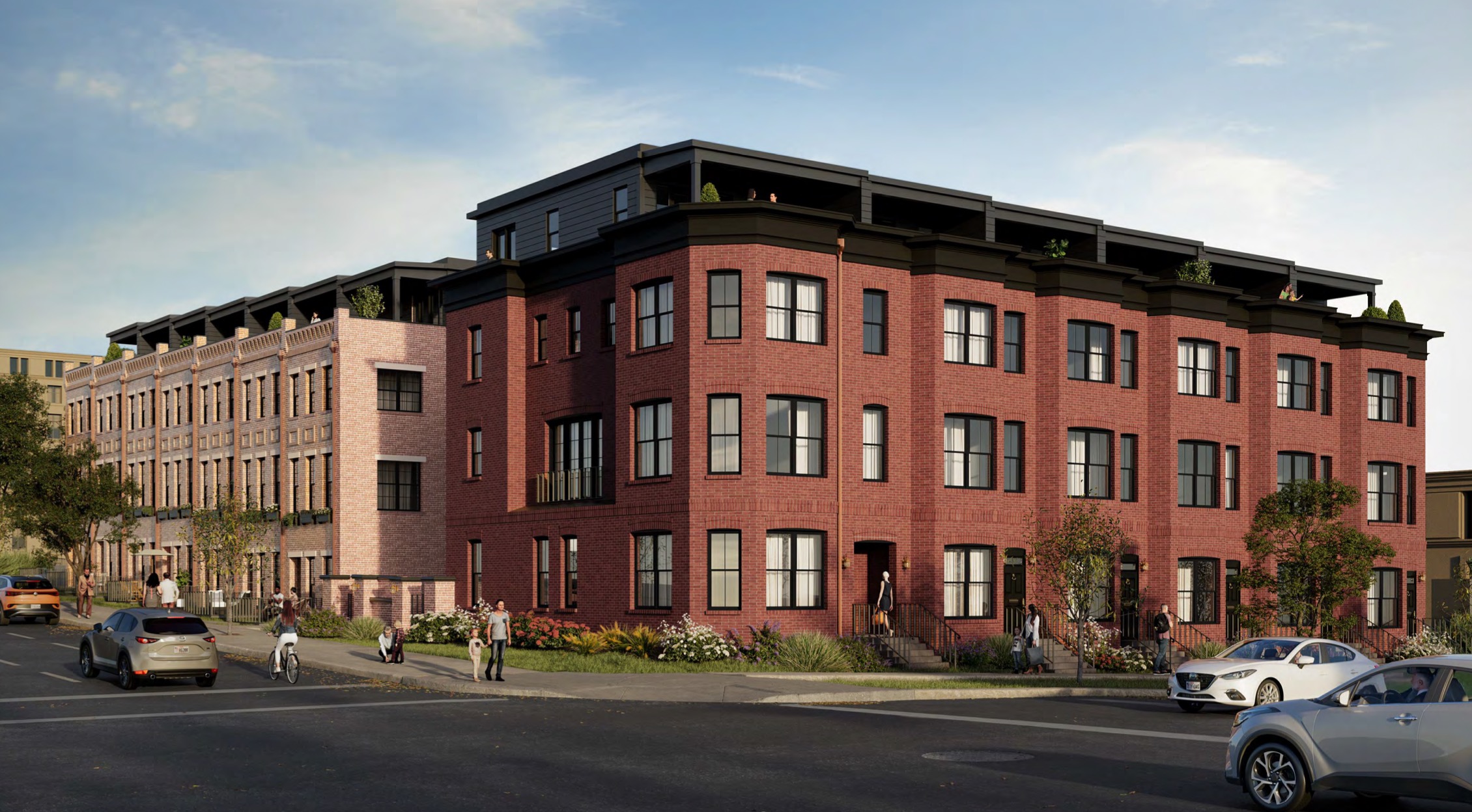 A rendering of a proposed townhome project along 400 South in Salt Lake City. The Salt Lake City Planning Commission voted to approve project elements on Wednesday, moving it along.