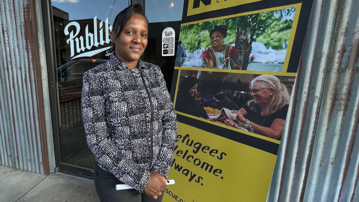 Exancia Midy took the top spot at the final pitch event of the International Rescue Committee's New American Dream Lab initiative on Tuesday, July 22, at Publik Coffee in Salt Lake City.