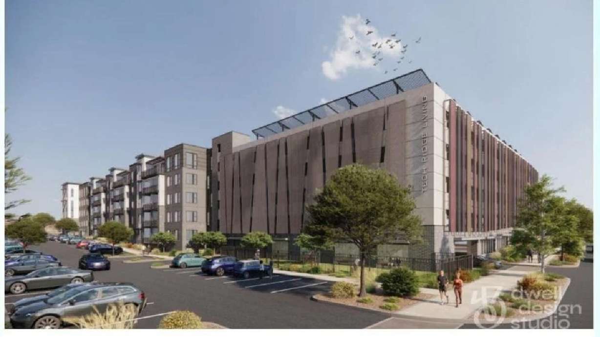 A rendering of a proposed apartment complex slated to be built at the northern end of Tech Ridge just south of Black Hill View Park in St. George.