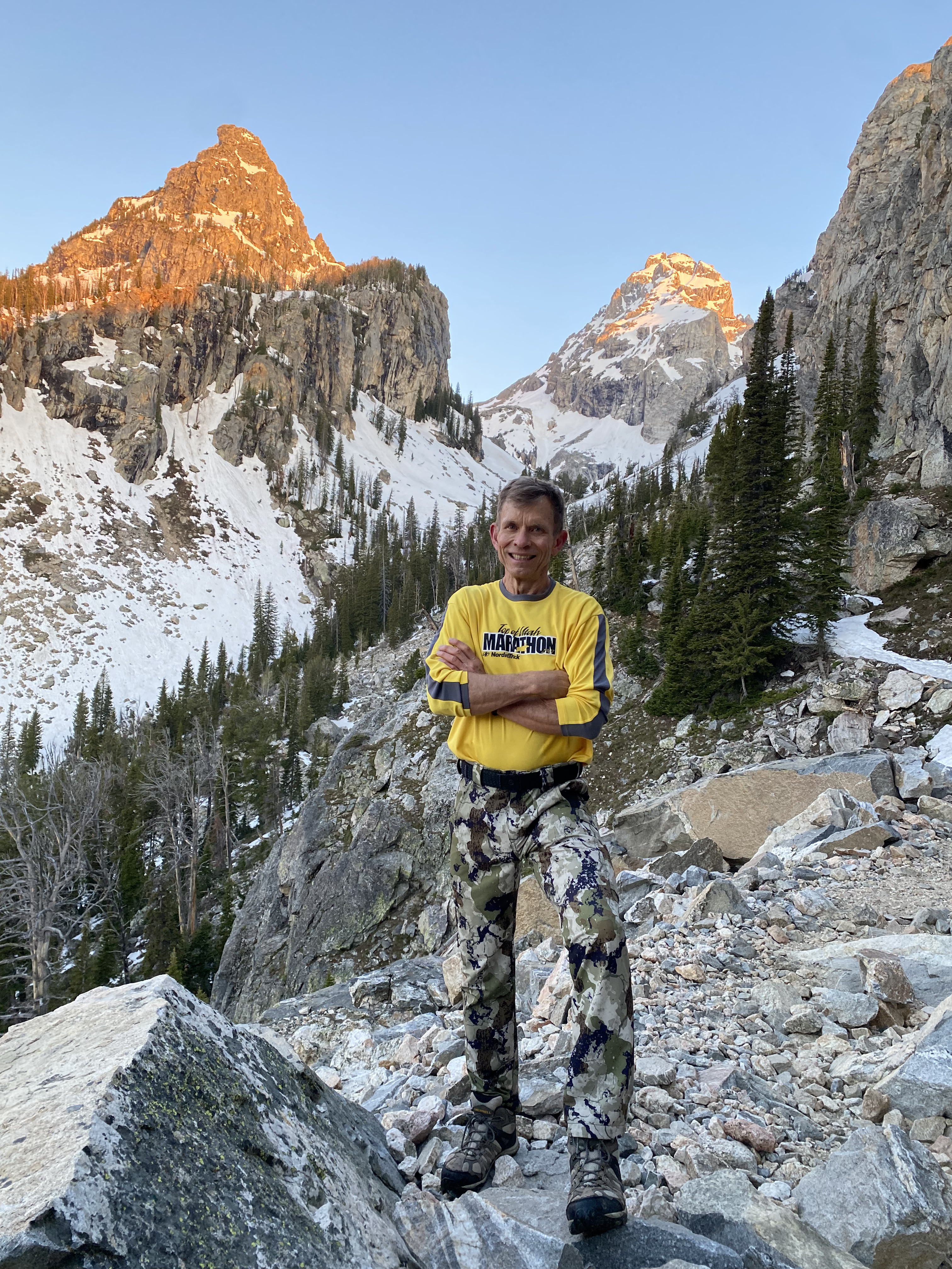Kim Lundgreen stands near the peak of Middle Teton in Wyoming. The Logan resident was diagnosed with Parkinson's disease in 2017 but this trip and climb up the Middle Teton in June opened his eyes to all he can still do.