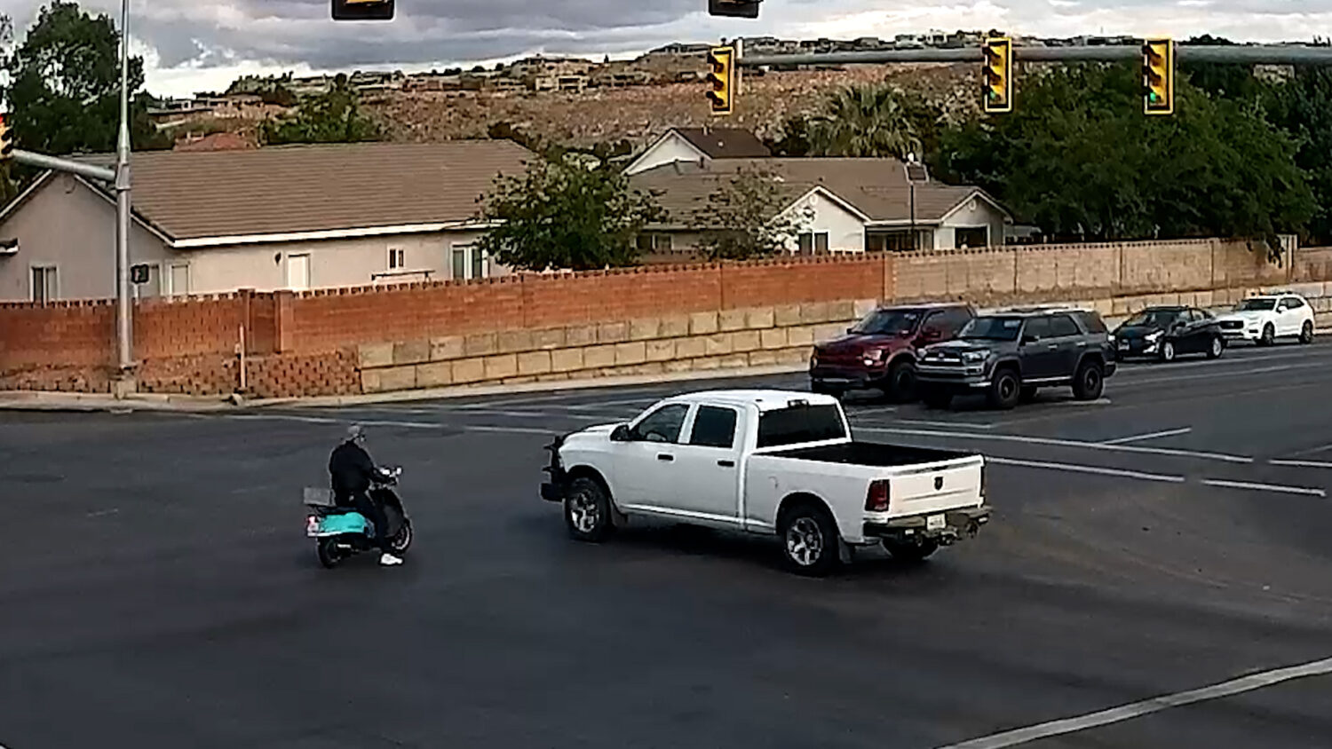 A screenshot shows Ralph Hilton driving on his scooter right before his accident.