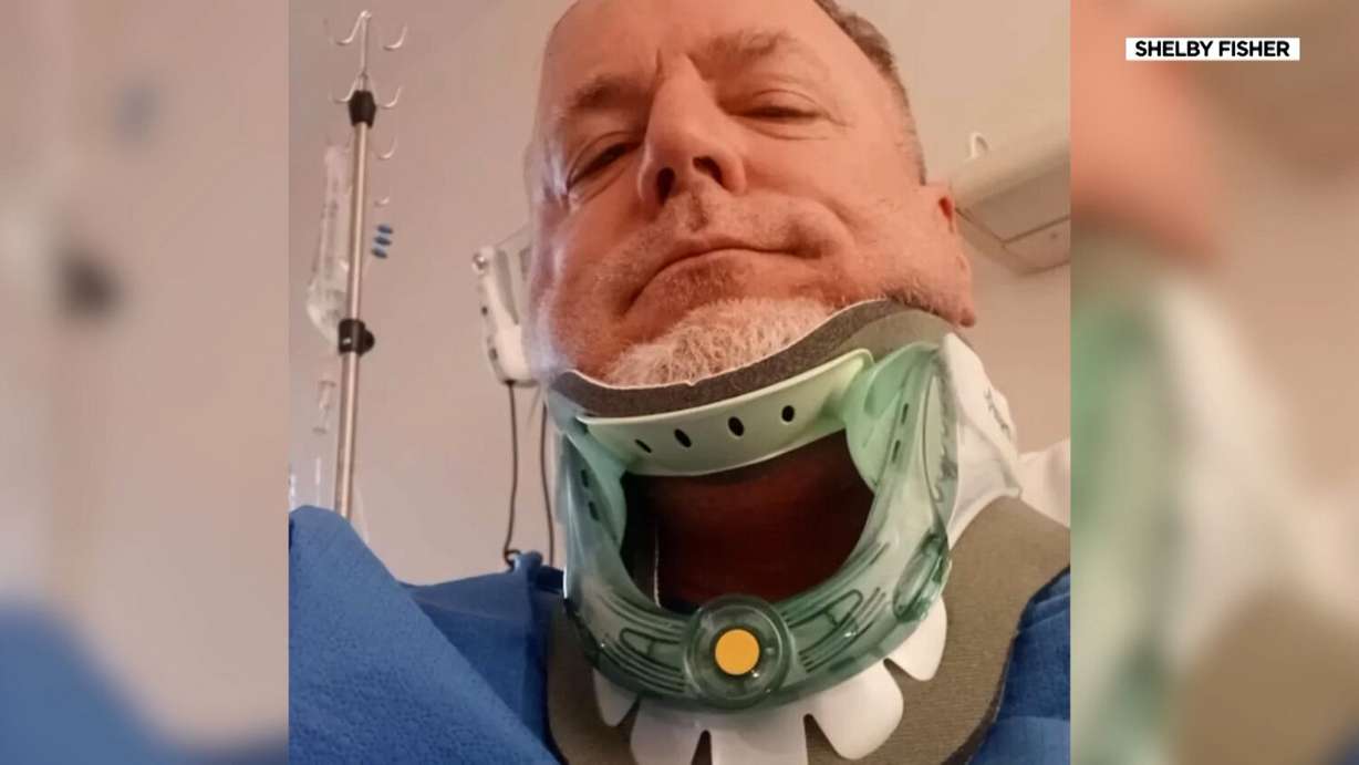 Darin Fisher’s injuries after being struck by a vehicle near an intersection in St. George on May 13.