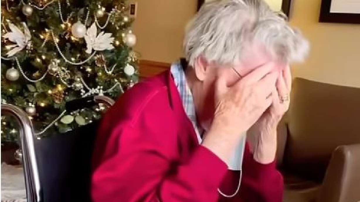 A retired piano teacher is given a remarkable gift in this Dec. 29, 2023, video from Battle Creek, Michigan.