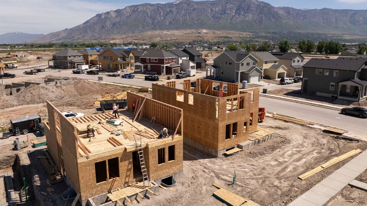 Construction continues on a starter home project in Plain City, May 22. June saw sales of homes priced for first-time buyers climb 3.9% year over year, reaching the highest level since the same month in 2023, according to Redfin.