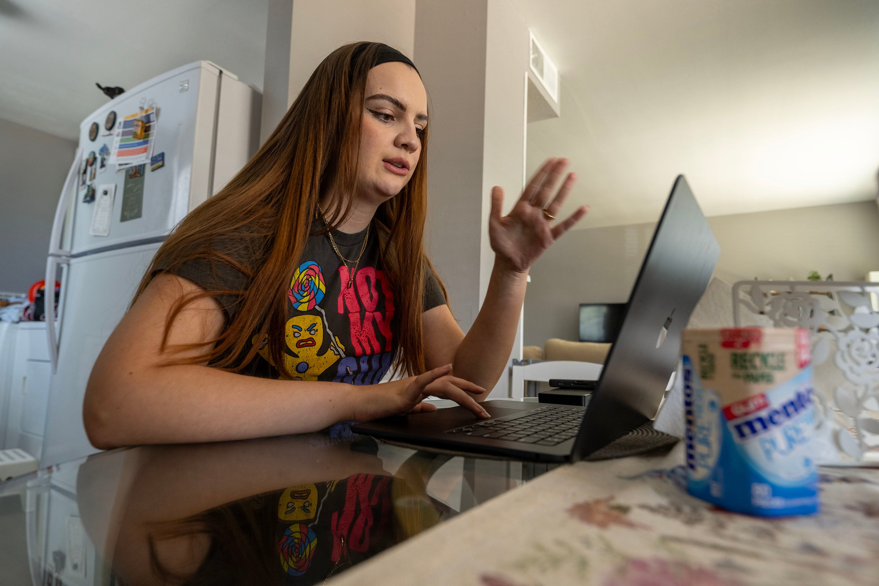 Graduated student Katarina Martinic uses ChatGPT to customize her résumé to multiple job searches on Tuesday, July 22.