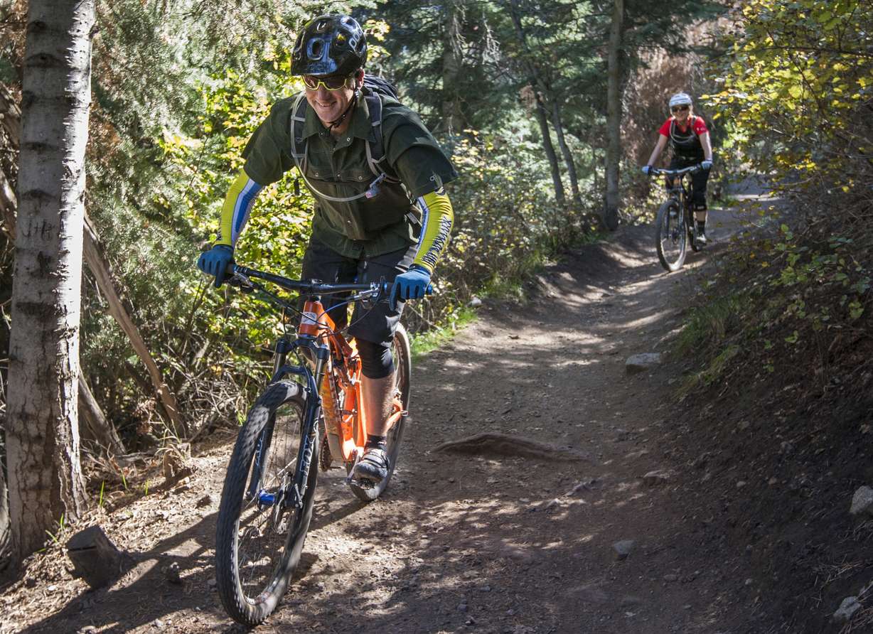 Mountain bikers enjoy the trails at Mueller Park in Bountiful on Oct. 7, 2014.