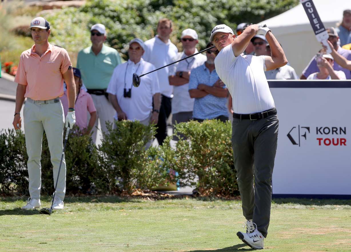 Ogden native Connor Howe competes in the Korn Ferry Tour Utah Championship at the Ogden Golf and Country Club in Ogden on Thursday, July 31, 2025.