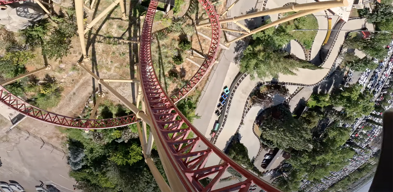 Have You Seen This? Backward view from Lagoon's Cannibal coaster 