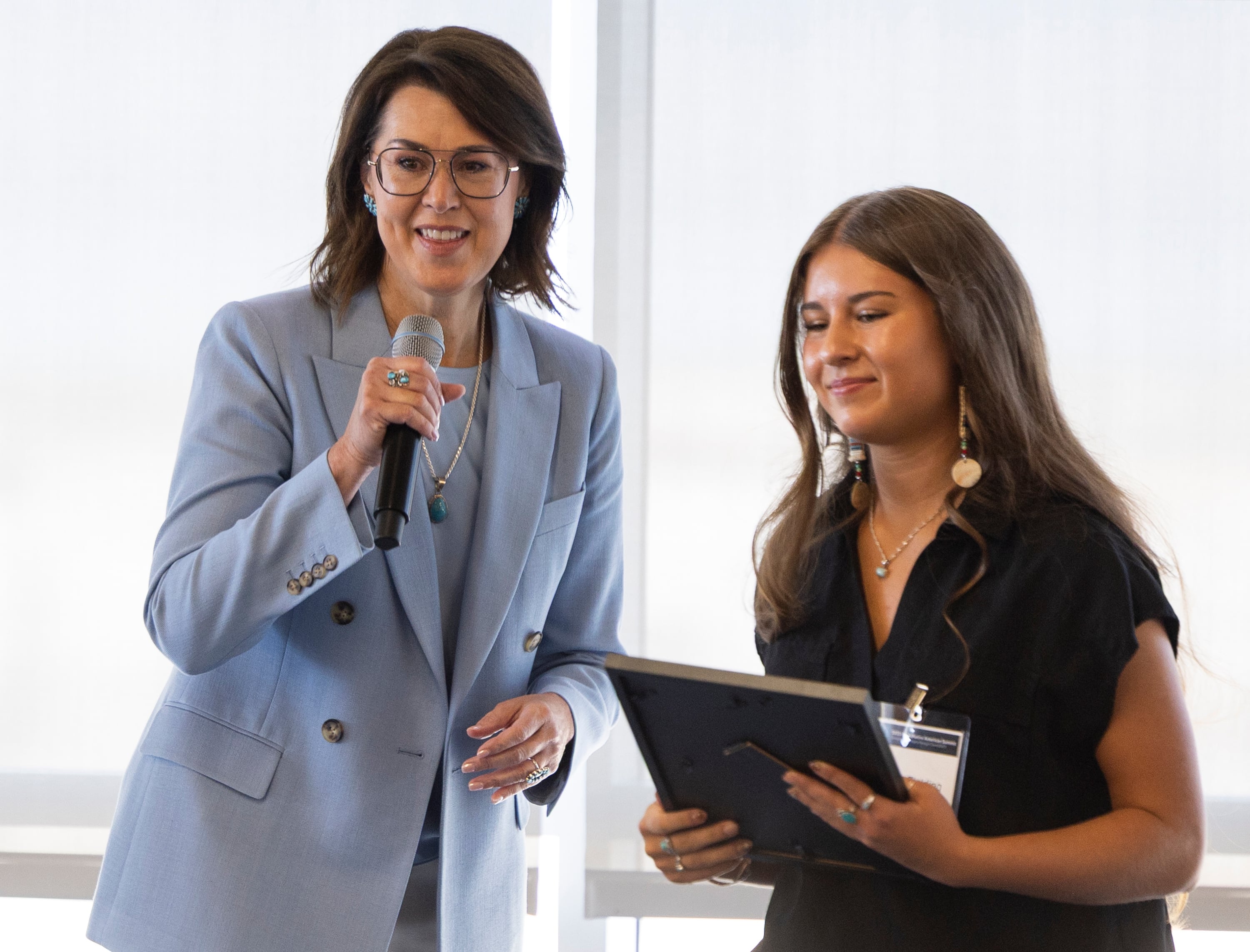 Lt. Gov. Deidre Henderson speaks at the 2025 Utah Native American Summit at Utah Valley University in Orem on Friday. Henderson reiterated her support for those Native Americans living in Utah.