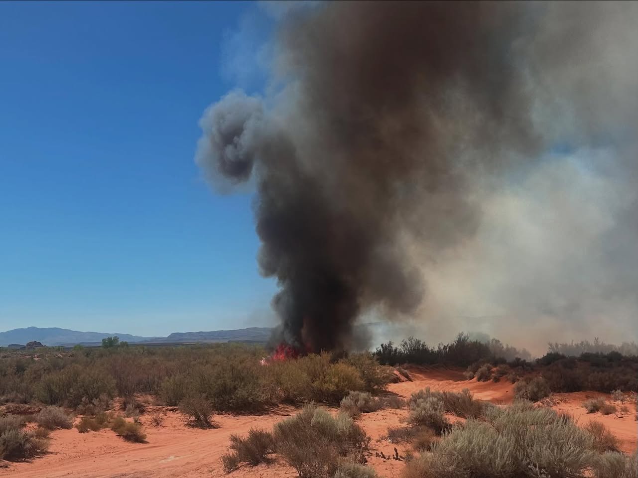 One man was arrested after allegedly abandoning a fire at Sand Hollow State Park over the weekend that burned approximately 3½ acres.