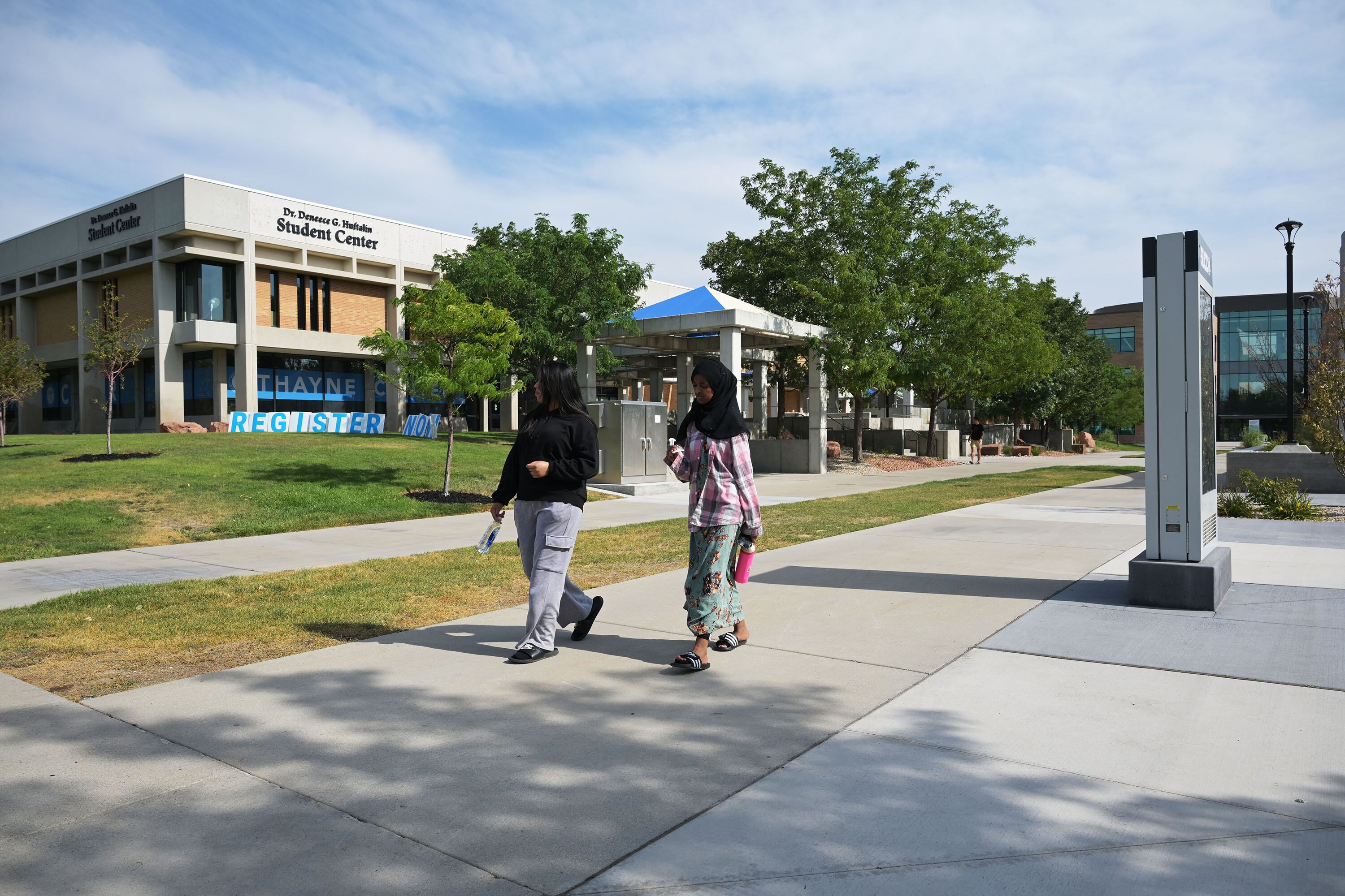Students at Salt Lake Community College's Redwood Road campus in Taylorsville on Monday. President Greg Peterson met with a Deseret News and KSL editorial board in Salt Lake City to discuss his first year.